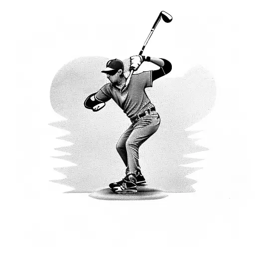 Baseball Player Swinging A Golf Club