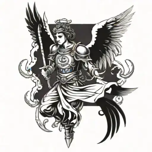 Design A Warrior Angel With Wings Made Of Christian Symbols