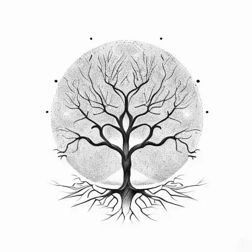 A Whimsical Tree With Roots Entwined With Words And Quotes From Favorite Books