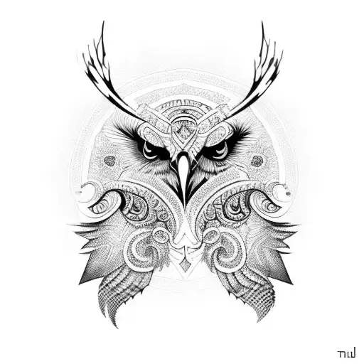 A Majestic Hawk With Intricate Tribal Patterns