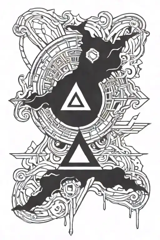 Delta Symbol With Road To End Of Tunnel Inside