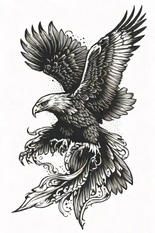 Eagle With Wings Out On Left Forearm
