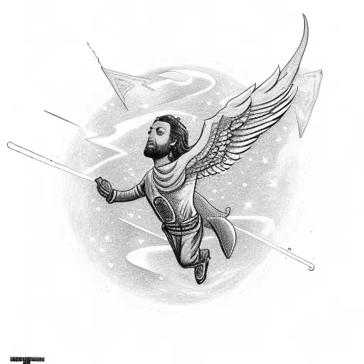 Icarus Soaring Through A Galaxy Filled With Snakes