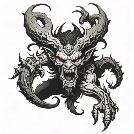 Demon Tattoo For Back