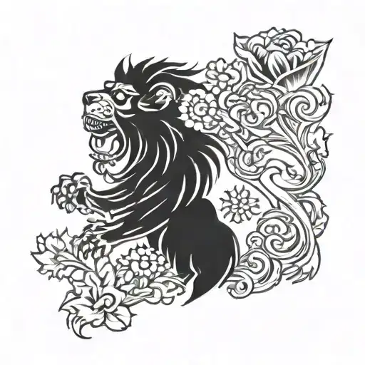 Skull Scottish Lion Canadian Flag