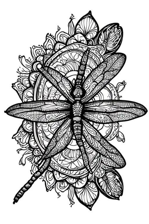 Dragonfly Mandala Design Inspired