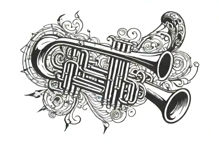 Trumpet With Music Symbol