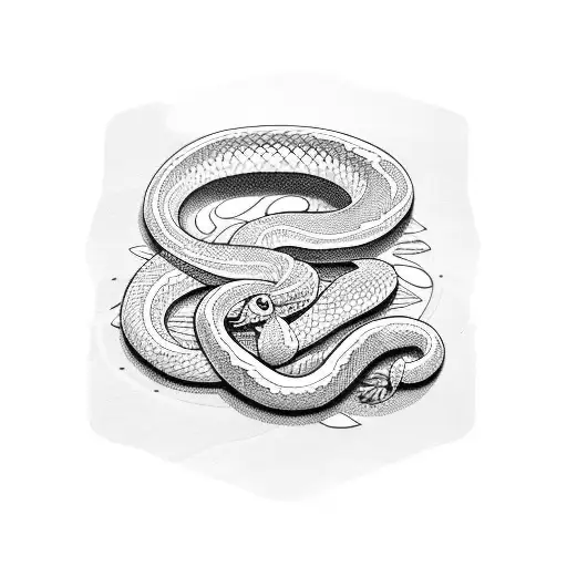 A Snake Wrapped Around A Vinyl Record