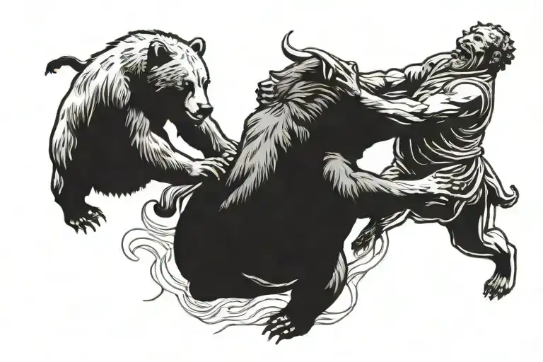 A Bear Fighting A Bull