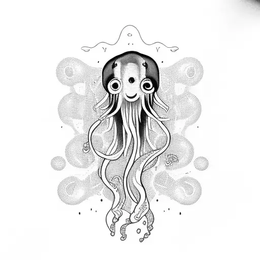 Jellyfish With Normal Fish