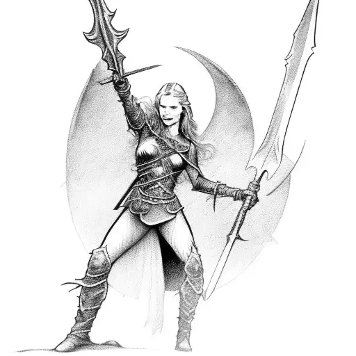 Eowyn Slaying The Witch King In The Style Of Frank Frazetta