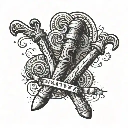 The Word Whatever With A Pair Of Nunchucks