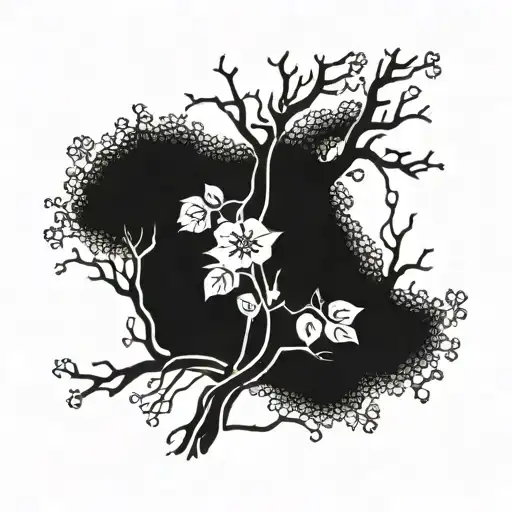 Sumbeans Throught A Tree