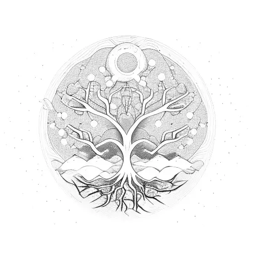 Family Tree Intertwined With Astronomical Elements