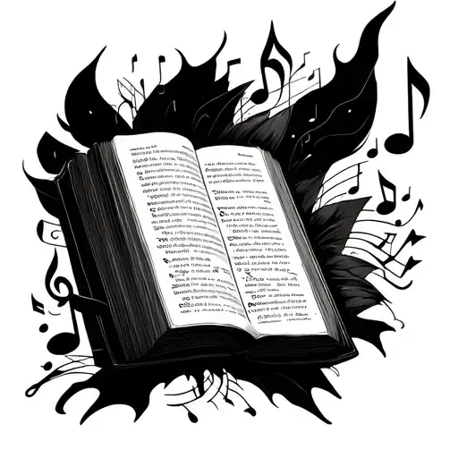 Open Book With Music Notes Floating