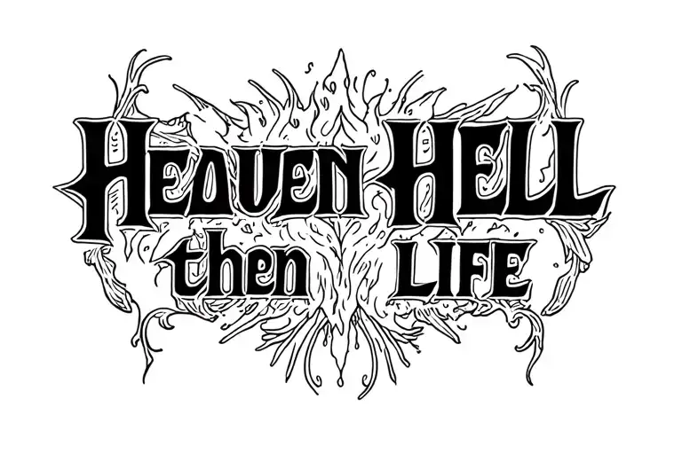 Text Strikethrough Heaven Hell And Then Normal Text Life