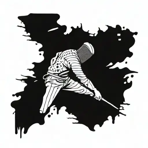 Fencing Player With Chef Knife