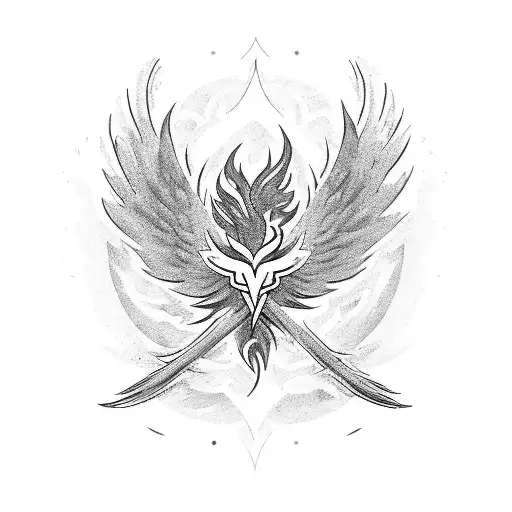 Plume De Phoenix Avec Signe De L'infini