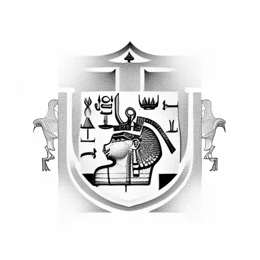 Chess Pieces In The Style Of Ancient Egyptian Hieroglyphs