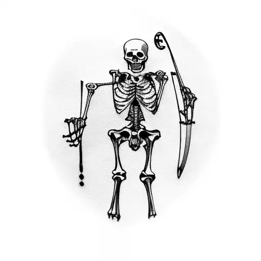 A Skeletal Hand Playing A Violin In A Spooky Forest