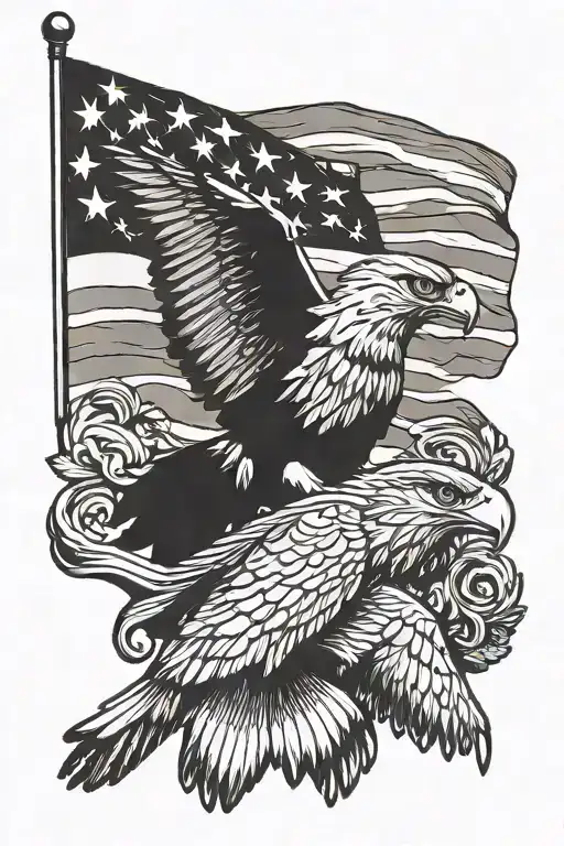 Ar-10 With American Flag And Eagle