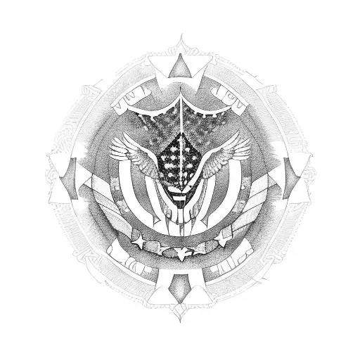 A Blackwork Tattoo Of Freedom Usa