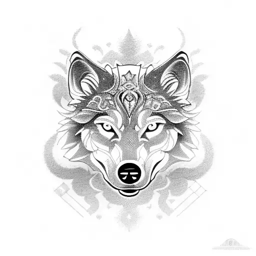 An Intricate Mechanical Wolf Surrounded By Coffee Beans