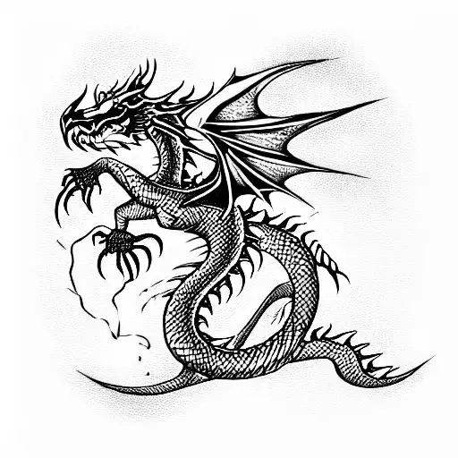 Red And Black Dragon