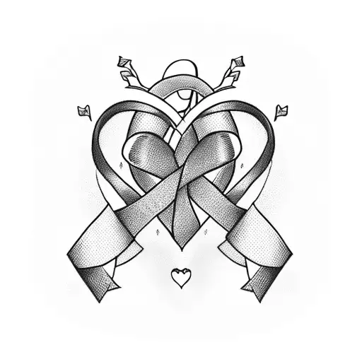 Two Cancer Ribbons That Make A Heart