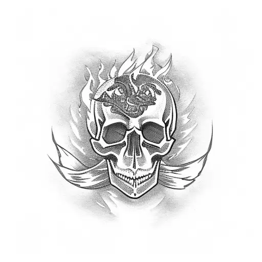 Skull Eith Flames