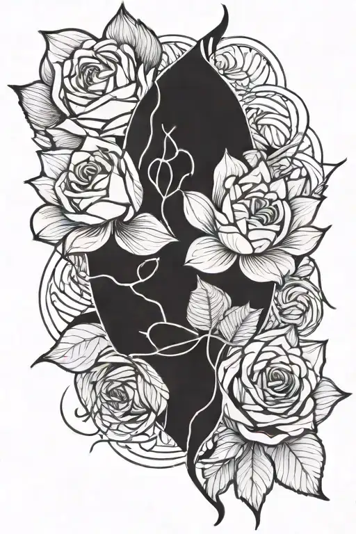 A Combination Of A Rose And Lotus Flower Intertwined With Money Symbols