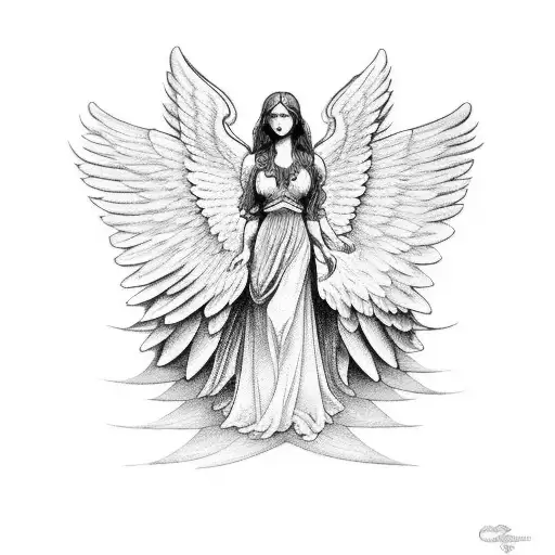 Guardian Angel With Wings Spread Wide