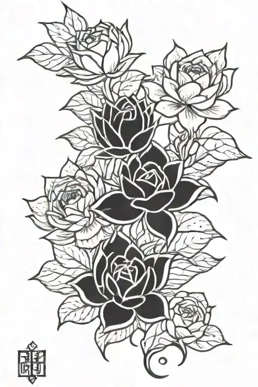 Rose And Lotus Money Symbols