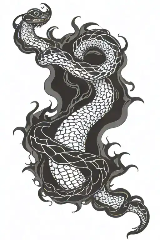 Smoke Snake Tattoo Around The Arm Sleeve