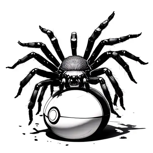 A 3D Printed Tarantula Crawling Out Of A Pokeball