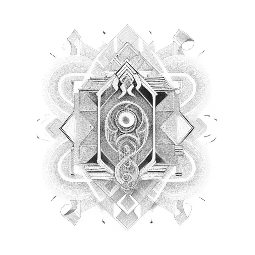 An Intricate Design Incorporating Elements Of Music And Clothing