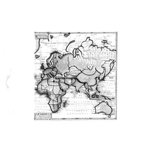 A Vintage Map With A Dotted Line Tracing The Client's Favorite Travel Destinations