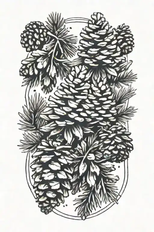 Small Pinecones And Pine Trees