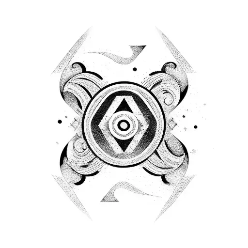 Japenese Wave With Chinese Letters Down The Middle