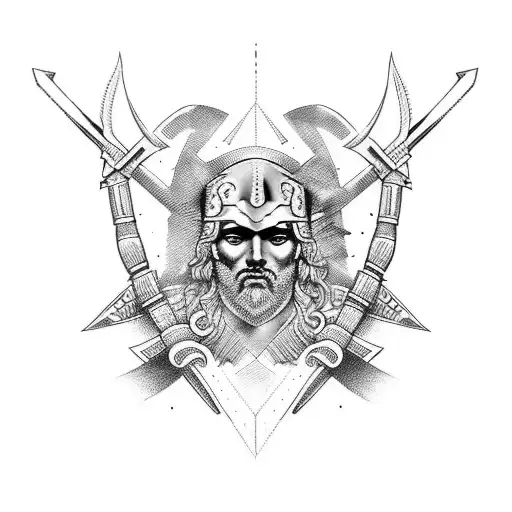 Greek Warrior Quarter Sleeve Mythology