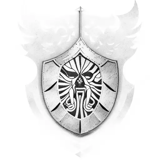 A Fierce Partizan Warrior Holding A Shield With The Family Name On It