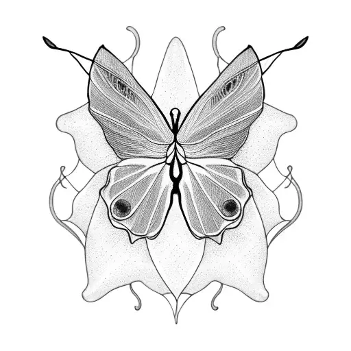 Luna Moth With Unique Flowers