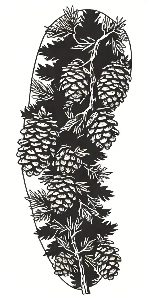 Small Pinecones And Pine Trees