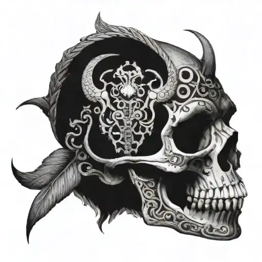 Ancient Animal's Skull For Back