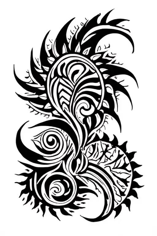 Filipino Tribal Pattern And Design Incorporating Filipino Sun Symbol