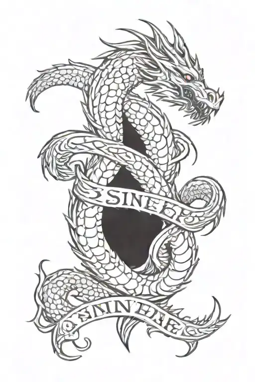 Sinner Written With Dragon Wrapped