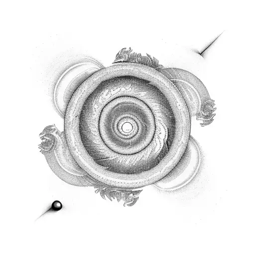 Basic Trippy Spiral With Ringed Planets