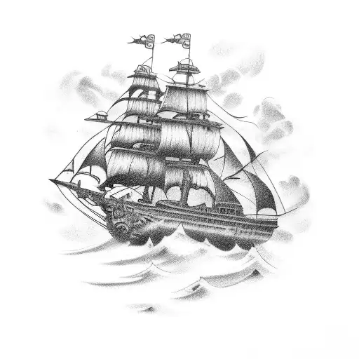 Dark Pirate Ship Storm With Cannons