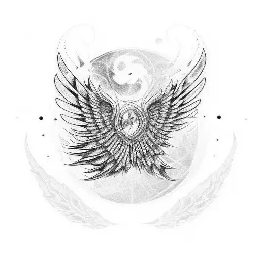 Neotribal Thin Black Lines Flames Wings