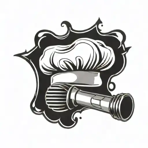 A Tattoo Design Combining A Chef's Hat And A Microphone To Represent Your Love For Food And Music